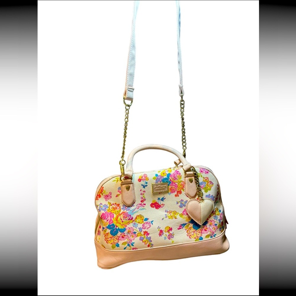 betsy johnson crossbody medium sized floral purse